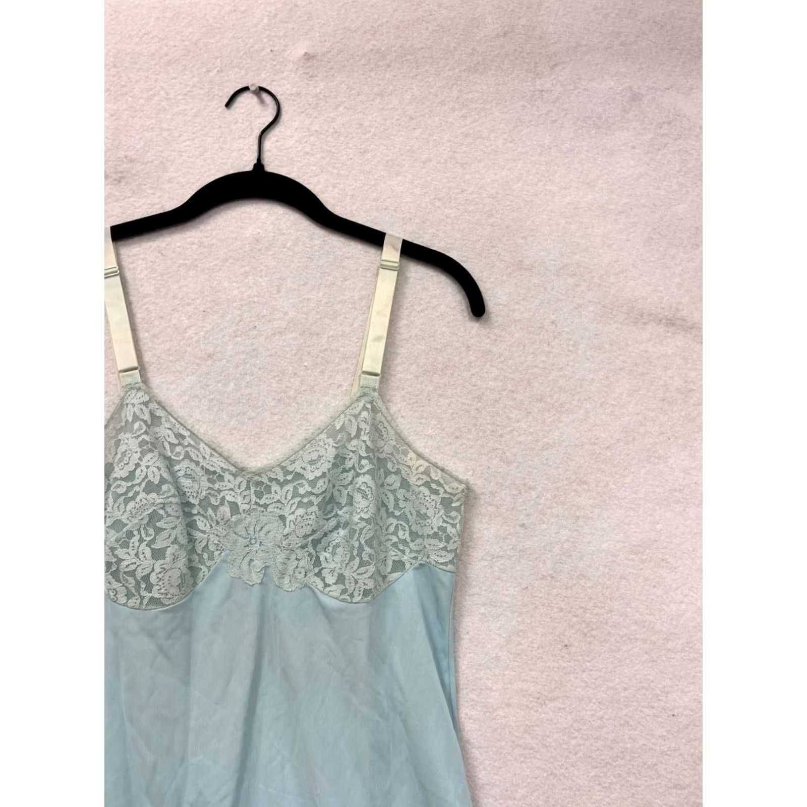 Vintage VINTAGE Blue Lace Trimmed Slip Dress Womens M/L Size M / US 6-8 / IT 42-44 - 3 Thumbnail