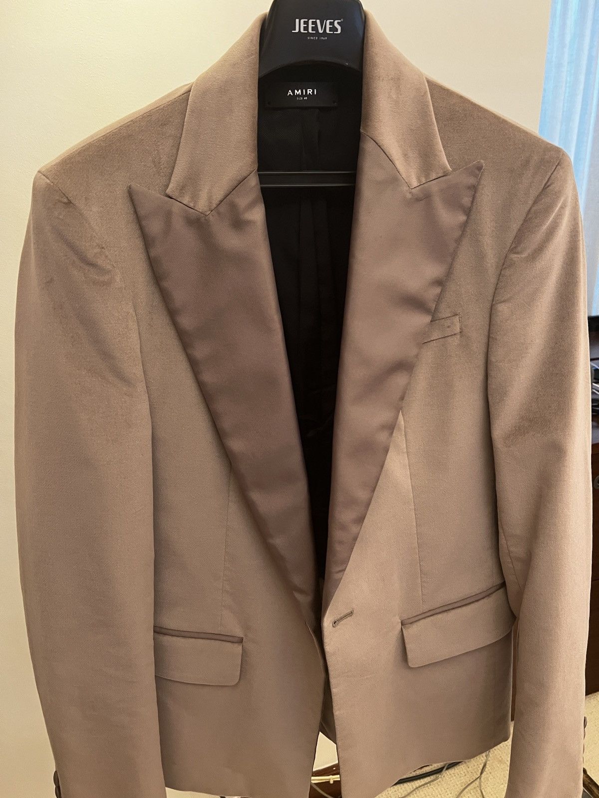 Amiri Amiri Beige Velvet Blazer Size 48R - 7 Thumbnail