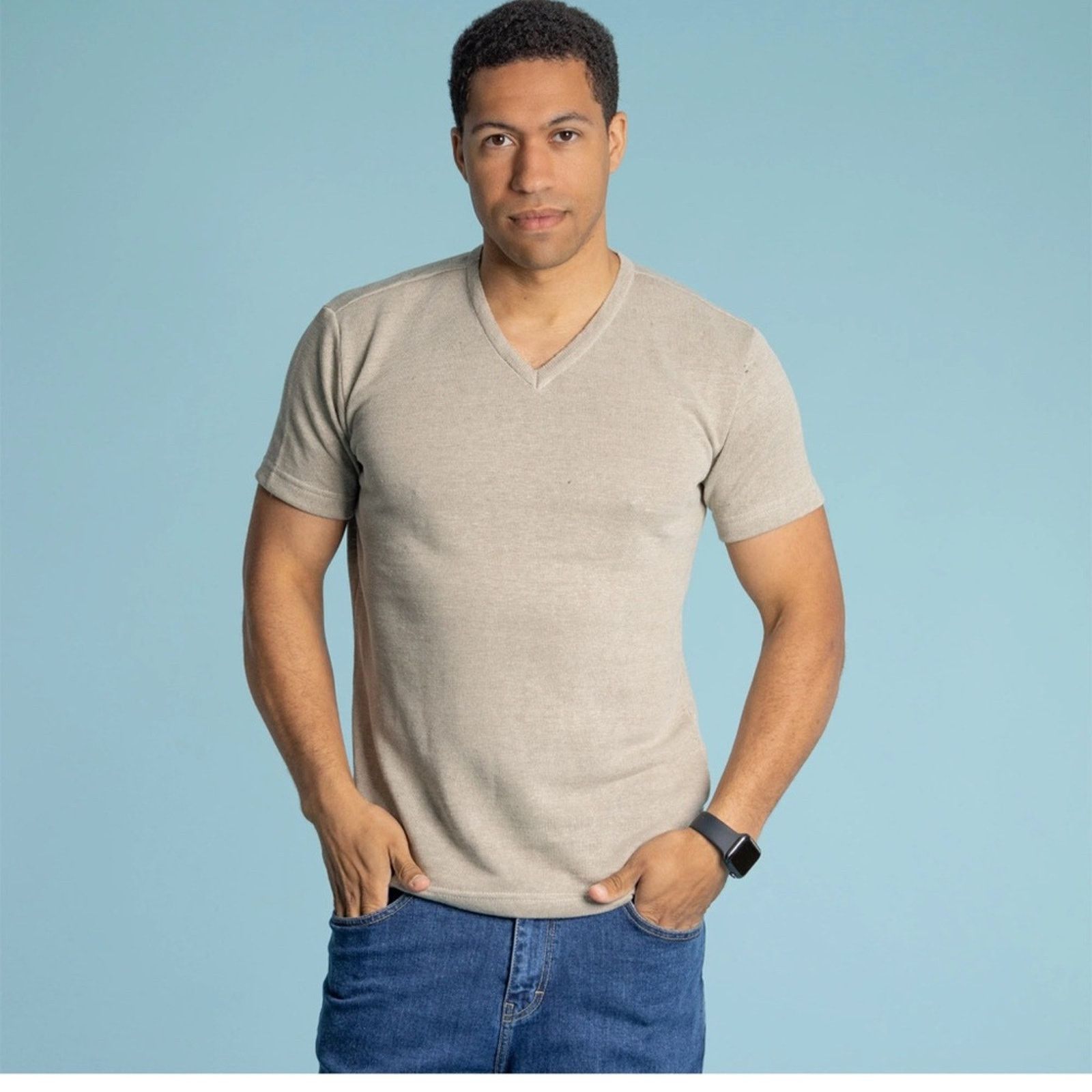 Structure Structure Ribbed V Neck Tee Shirt Size US M / EU 48-50 / 2 - 1 Thumbnail