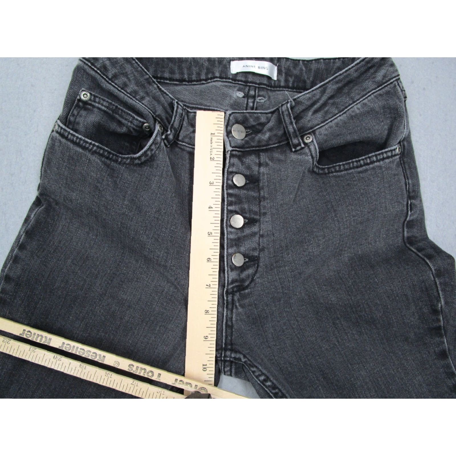 Vintage Annie Bing Jeans Womens Gray Mid Rise Button Fly Denim 26x26 Regular Cotton Blend Spandex - Made in Turkey City Motorcycle Designer Size 28" / US 6 / IT 42 - 5 Thumbnail