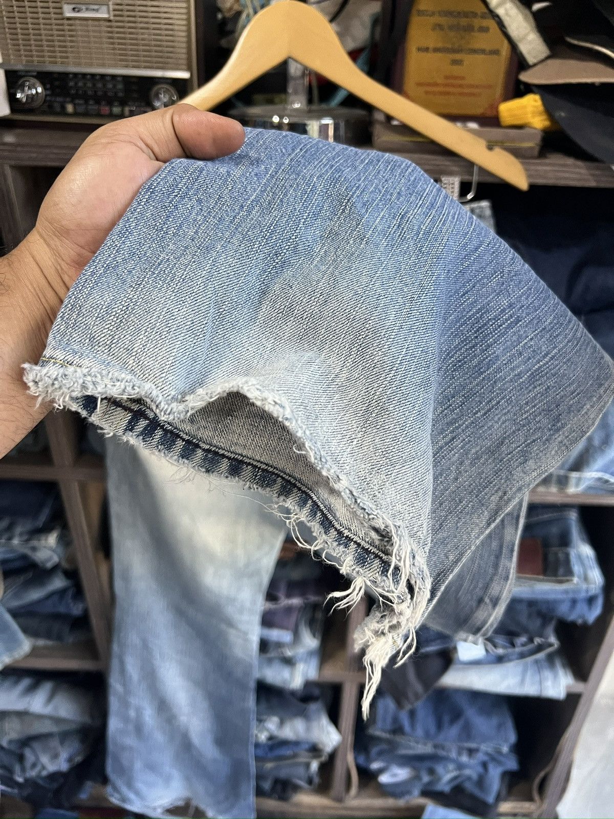 Japanese Brand 🔥Brappers Wide Leg Distressed Denim Size 31" - 16 Thumbnail