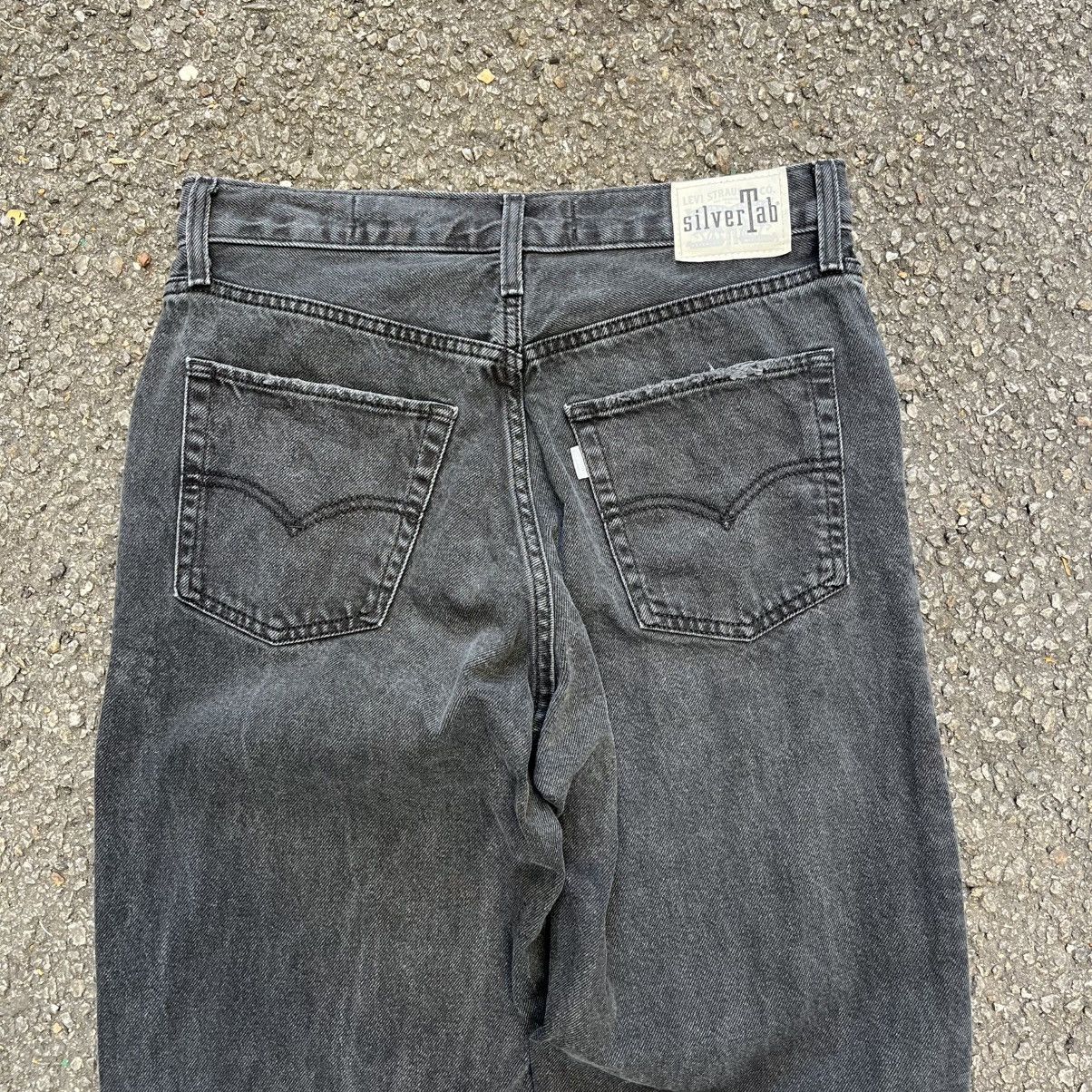 Levi's Levis Silvertab Baggy Distressed Jeans Faded Black Denim Size US 30 / EU 46 - 12 Thumbnail