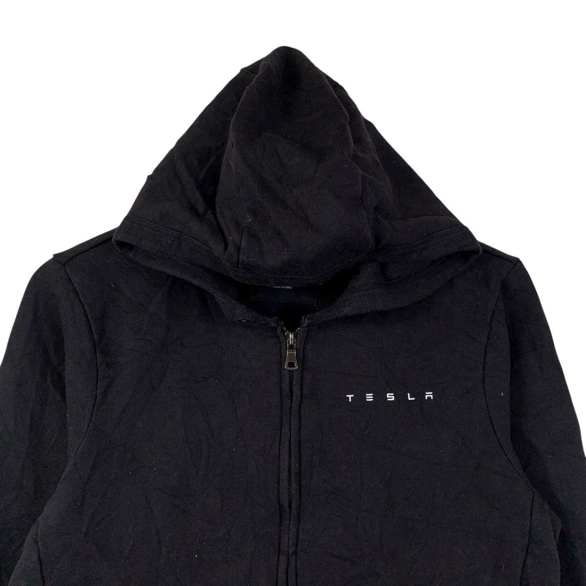 Vintage Tesla Black Zip-Up Hoodie Fleece Jacket Size US M / EU 48-50 / 2 - 2 Thumbnail