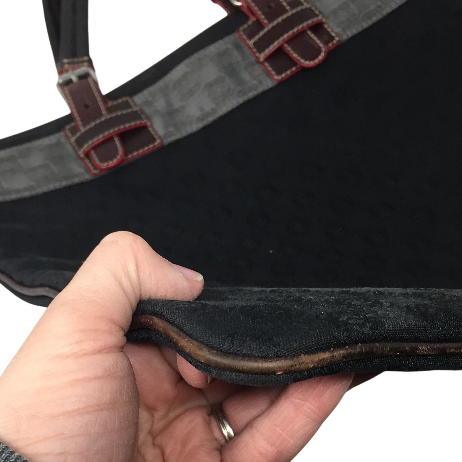 Loewe LOEWE - Leather-Trimmed Anagram Canvas Tote Black & Gray Size ONE SIZE - 6 Thumbnail