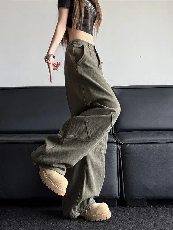 Japanese Brand Retro loose straight leg casual jeans Size US 32 / EU 48 - 4 Thumbnail