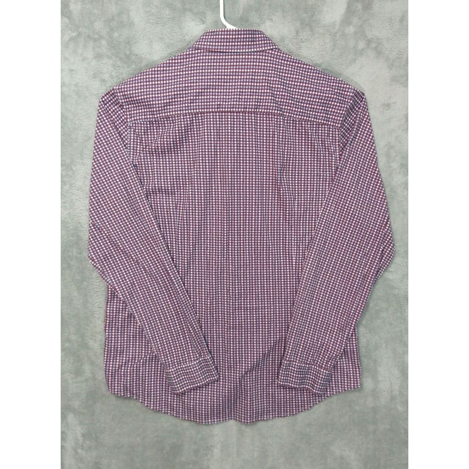 Buttero Butter Cloth Shirt Mens XL Purple Plaid Slim Fit Long Sleeve Button Up Cotton Size US XL / EU 56 / 4 - 2 Thumbnail
