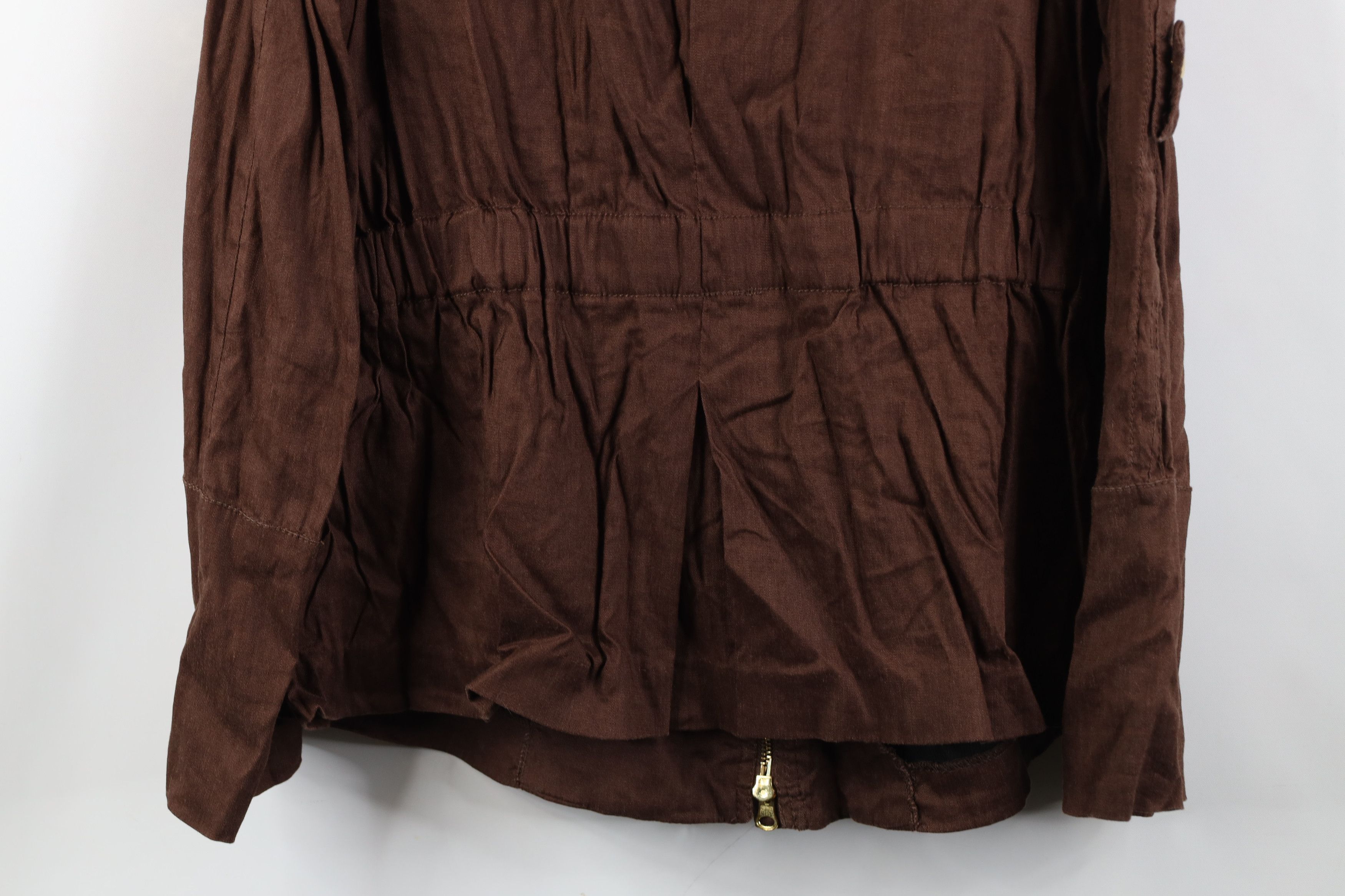 Vintage Vintage 90s Y2K Cache Flared Sleeve Linen Jacket Brown Size M / US 6-8 / IT 42-44 - 16 Thumbnail