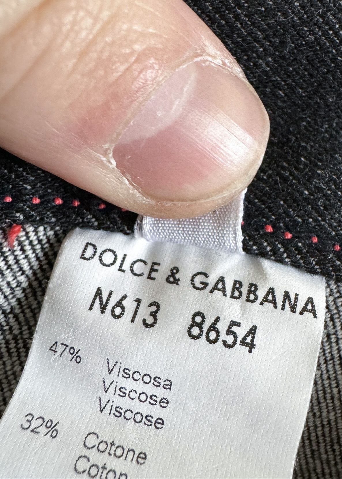 Dolce & Gabbana Dolce & Gabbana Vintage Cool Wool Denim Pink Stitching Jeans Size 28" / US 6 / IT 42 - 6 Thumbnail