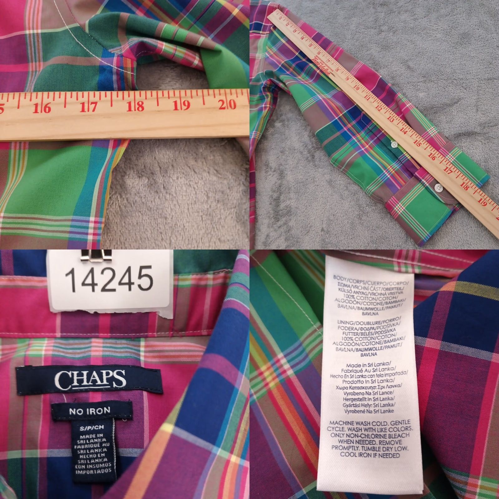 Chaps Chaps Shirt Womens Small Pink Green Plaid Long Sleeve Button Up Cotton Womens Small Pink Plaid Long Sleeve Button Up Cotton Size S / US 4 / IT 40 - 8 Thumbnail