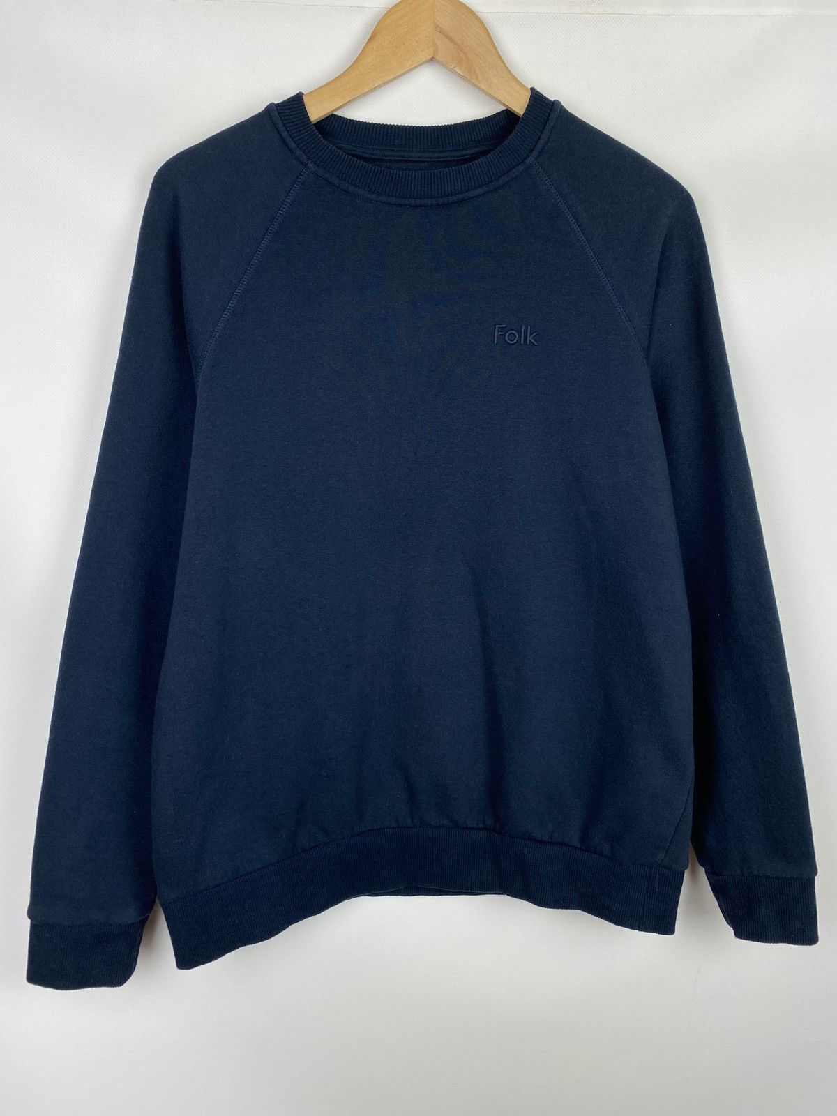 Folk men's crew neck Sweatshirt pullover size navy