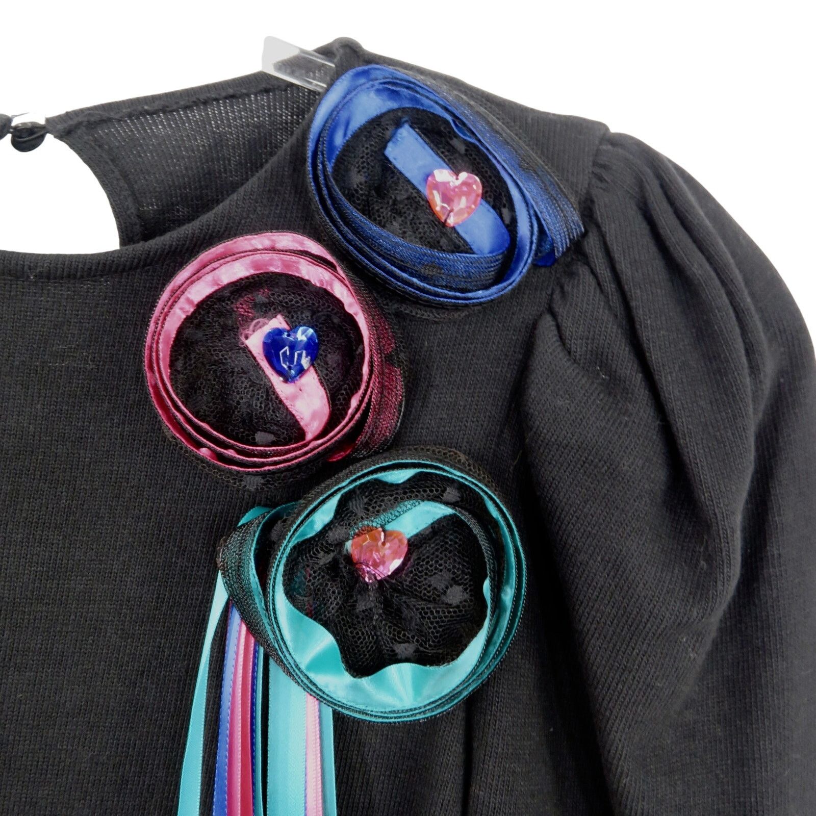 Vintage 80s Vintage Sweater Black Rhinestone Funky Retro Large Size L / US 10 / IT 46 - 4 Thumbnail