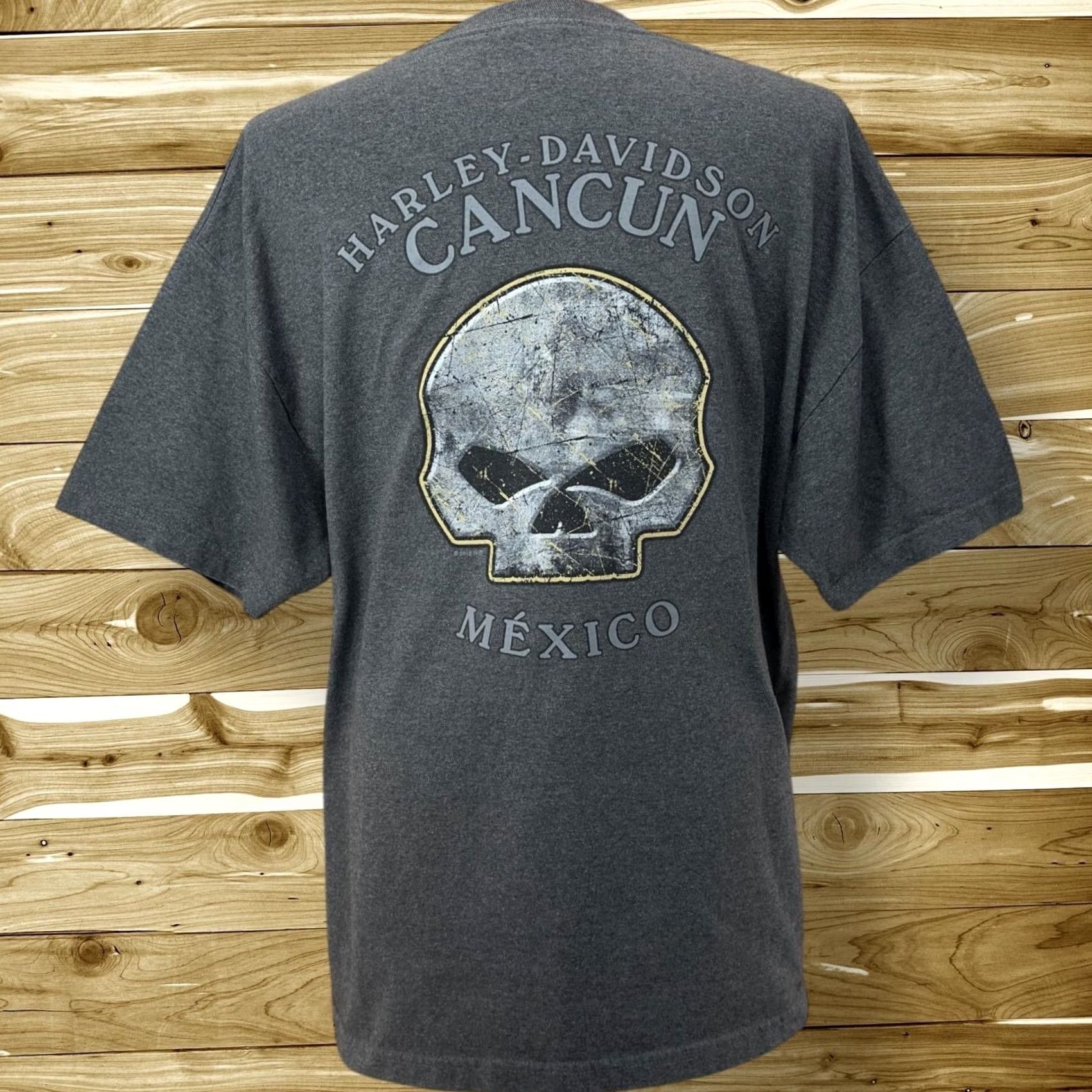 Harley Davidson Harley Davidson Cancun Mexico Skull Graphic Shirt XL Gray Motorcycle Size US XL / EU 56 / 4 - 3 Thumbnail