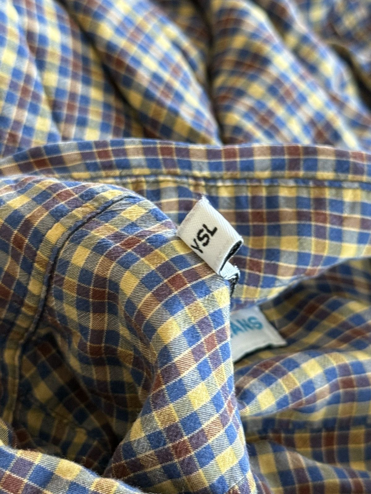 Saint Laurent Paris Saint Laurent jeans vintage checkered long sleeve shirt Size US XL / EU 56 / 4 - 4 Thumbnail