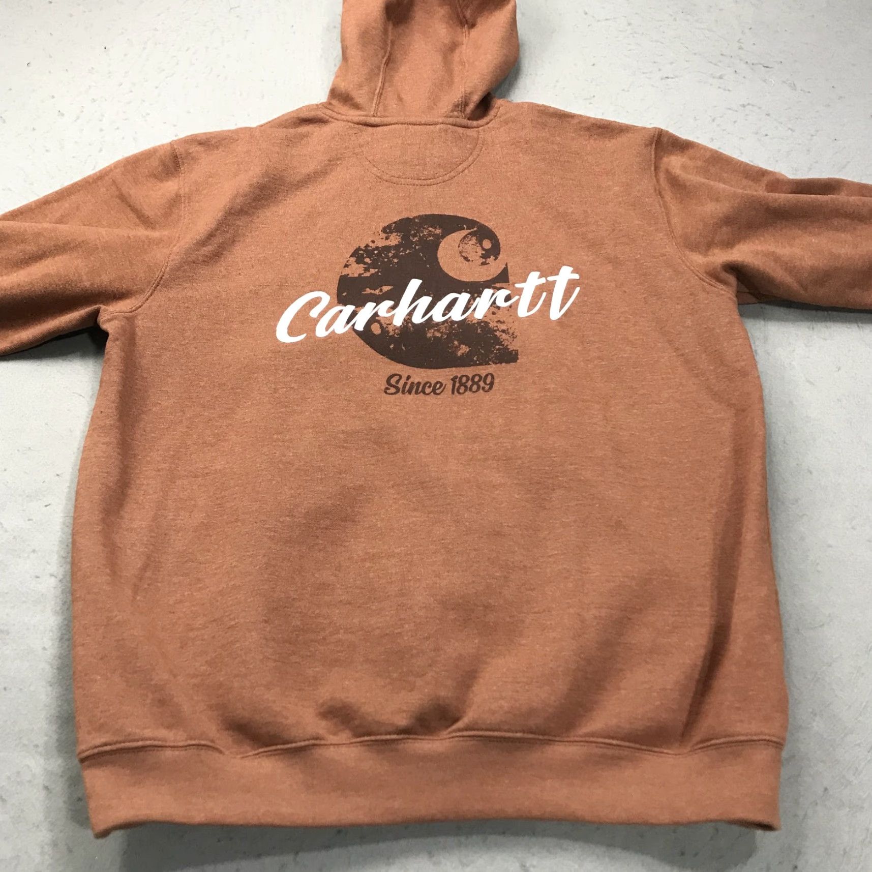 Carhartt Carhartt Hoodie Mens Large Orange Logo Size US L / EU 52-54 / 3 - 6 Thumbnail