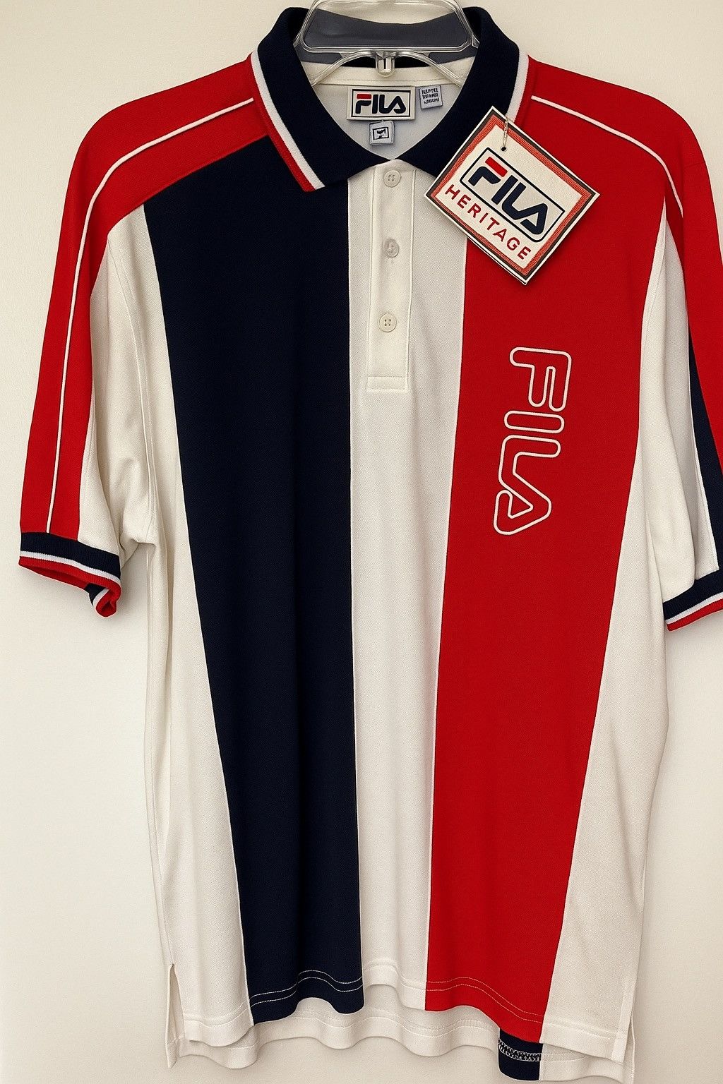 Fila Vintage Fila BB1 Polo Shirt - Navy/White/Red Stripes Size US M / EU 48-50 / 2 - 1 Thumbnail