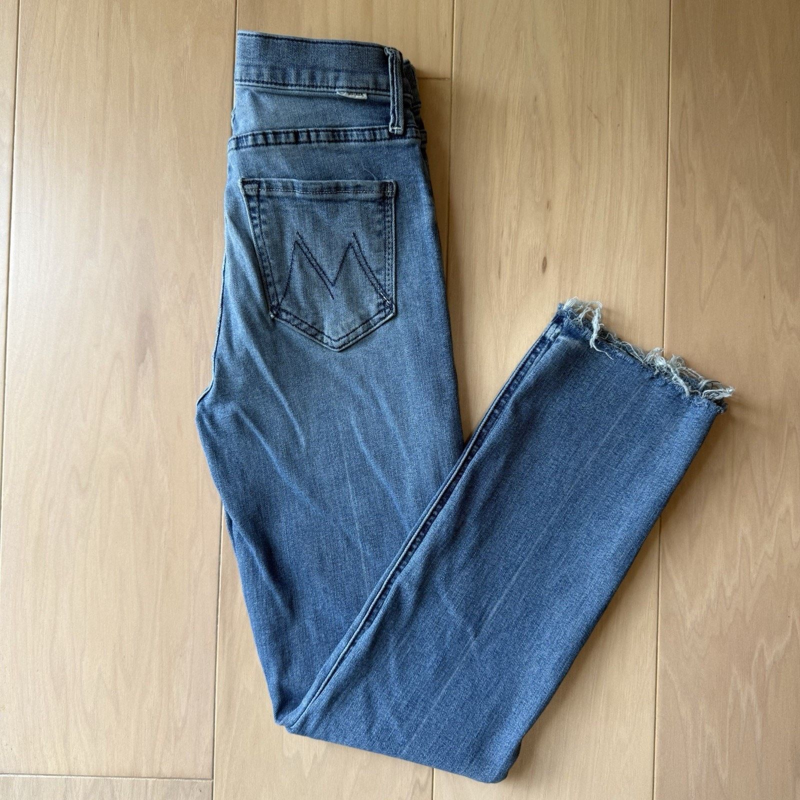 MOTHER Mother Mid Rise Dazzler Jeans W 24 Blue Ankle Fray Glam Size 24" / US 00 / IT 34 - 2 Thumbnail