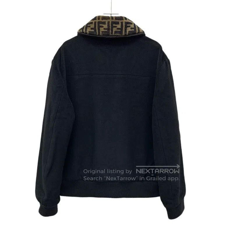 Fendi Fendi Black Wool Logo Jacquard Fleece Lined Zipper Long Sl Size US L / EU 52-54 / 3 - 2 Thumbnail