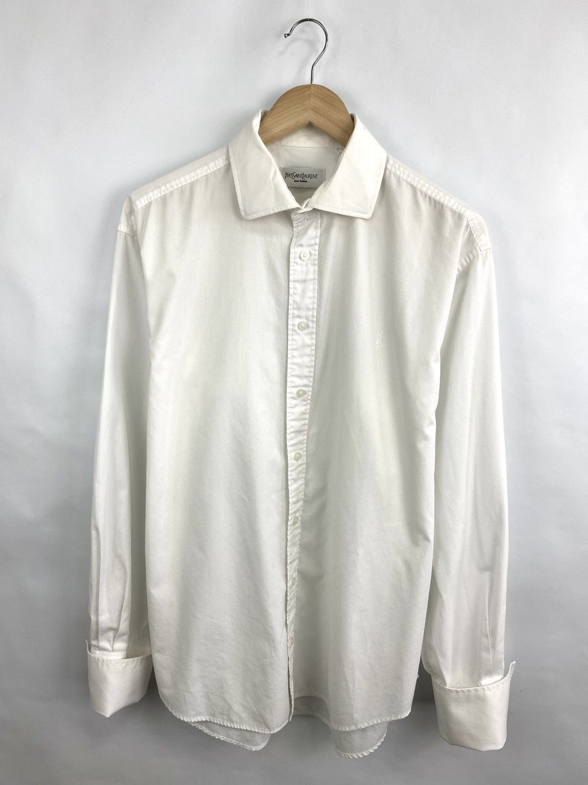 Yves Saint Laurent Vintage 90s Yves Saint Laurent YSL Button Up Cufflinks Shirt Size US XL / EU 56 / 4 - 3 Thumbnail