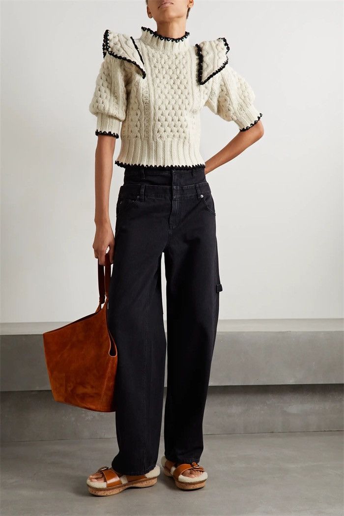 Sea New York Sea New York fisherman hand crochet puff sleeve sweater Size XS / US 0-2 / IT 36-38 - 9 Thumbnail