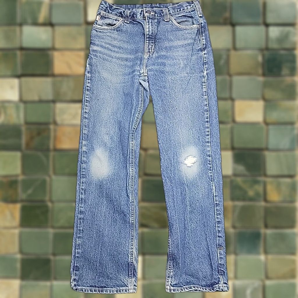 Carhartt VINTAGE Carhartt Jeans Mens 31x32 Faded Denim FR Fire Flame Resistant Work Pants FRB004 Size US 31 - 1 Thumbnail