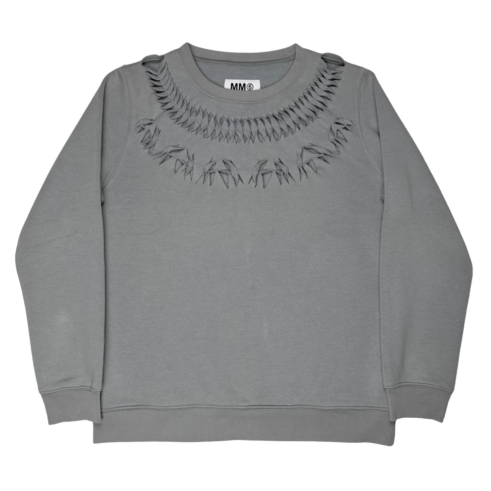 image of Maison Margiela Mm6 Cut Out Hook Sweater - Aw12 in Grey, Men's (Size Medium)