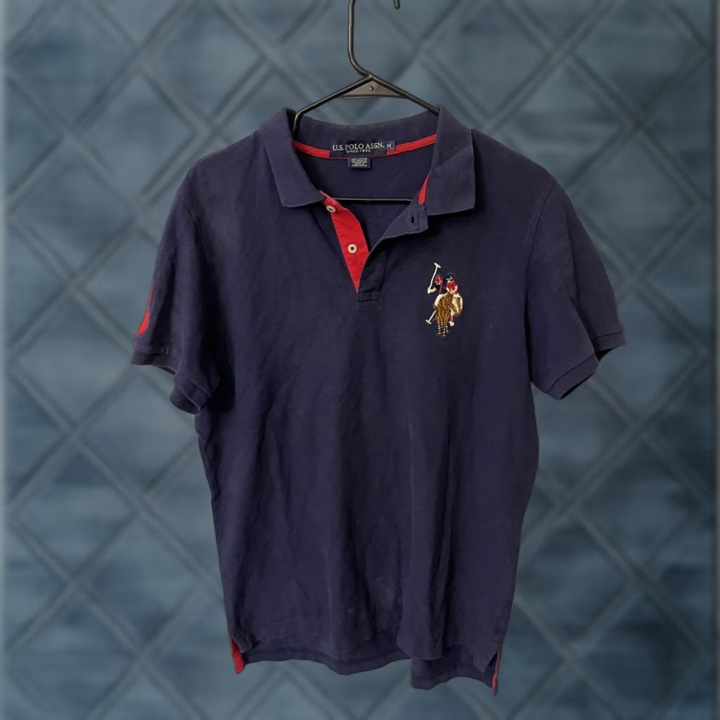 Vintage US Polo Assn Polo Shirt Mens Navy Blue Logo Medium Short Sleeve Collared 100% Cotton Size US M / EU 48-50 / 2 - 1 Thumbnail
