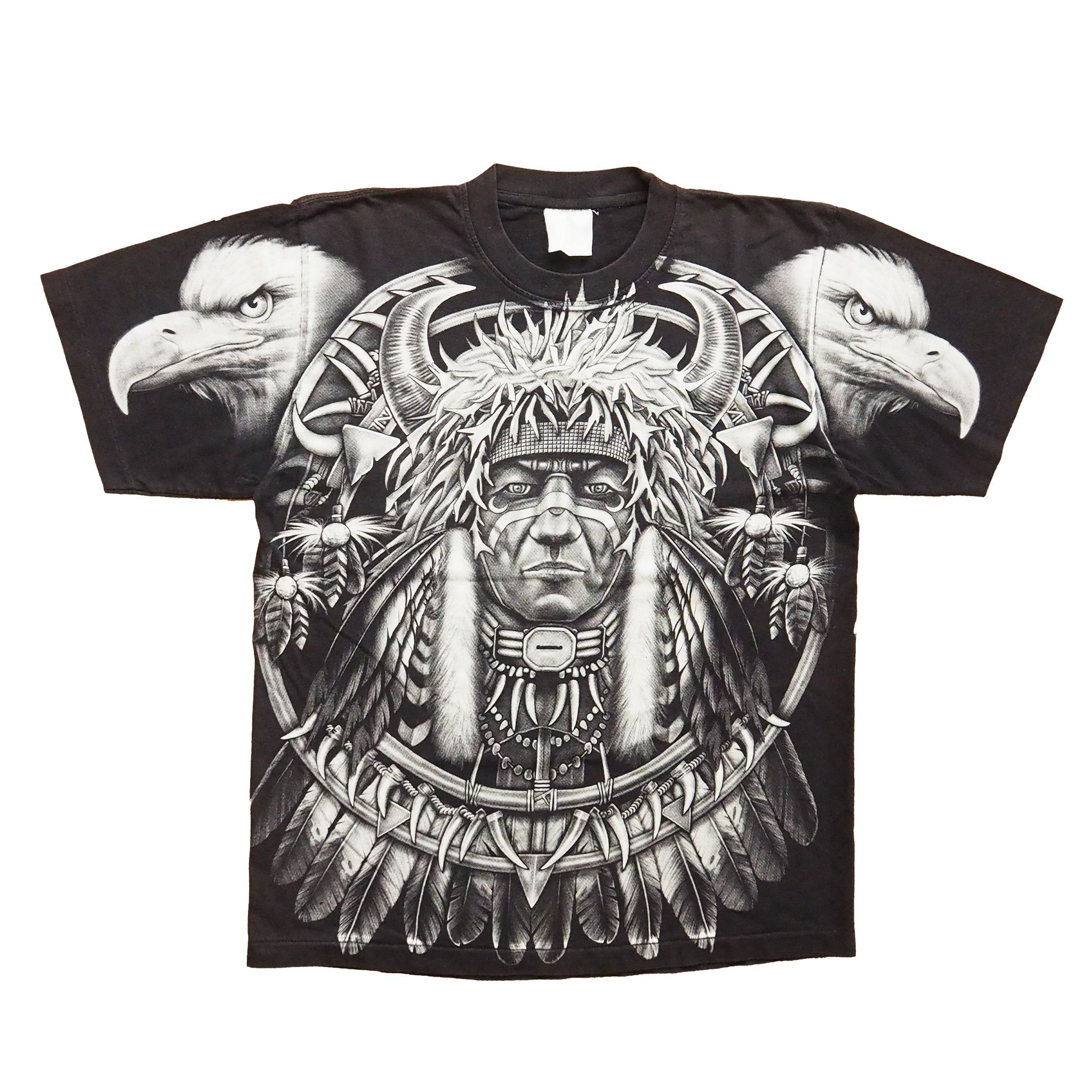 Liquid Blue AMERICAN INDIAN 70s ALL OVER-PRINT SINGLE-STITCH Tshirt Size US XL / EU 56 / 4 - 1 Thumbnail