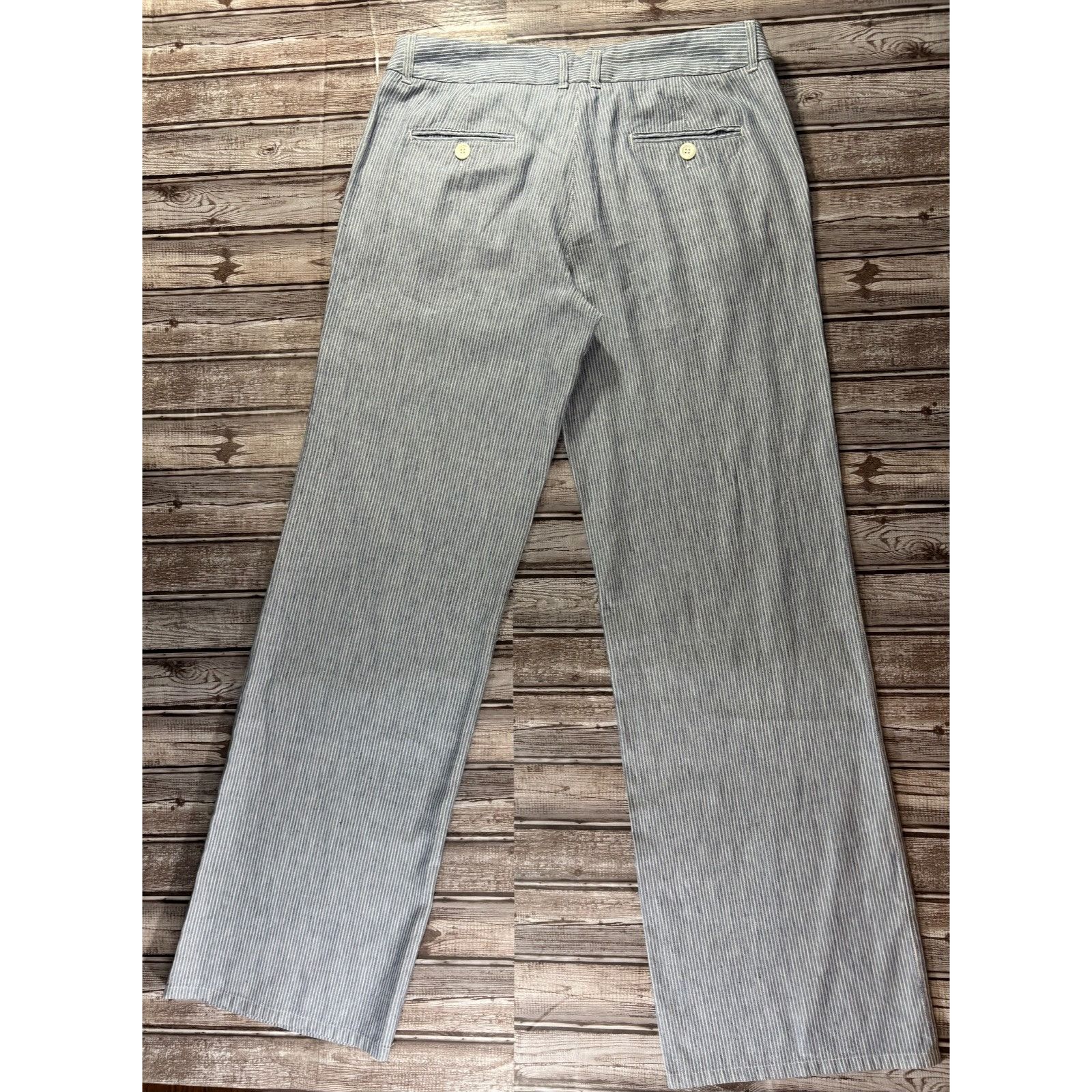 Weekend Max Mara MaxMara Weekend Linen blend wide Leg Pants size 10 color nav Size 32" / US 10 / IT 46 - 11 Thumbnail
