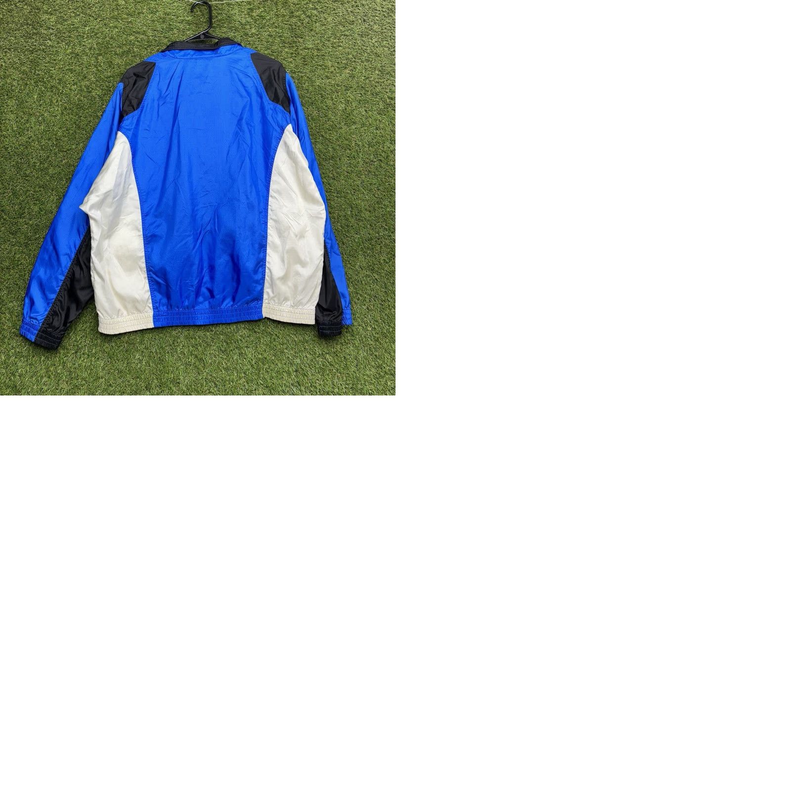 Nike VINTAGE Nike Windbreaker Jacket Mens L blue Nike Spellout 90s Sportswear Full Zip Size US L / EU 52-54 / 3 - 9 Thumbnail