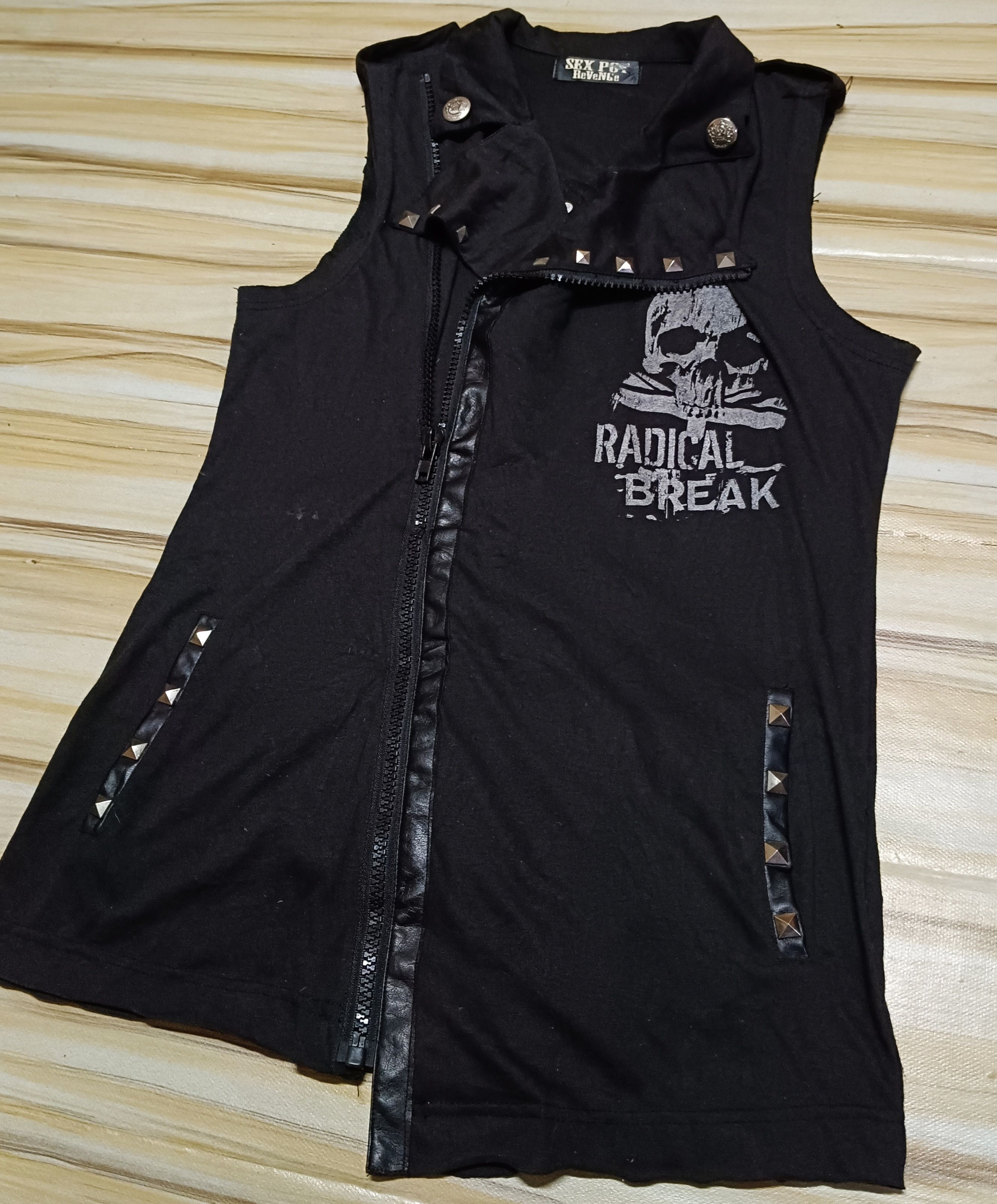 14th Addiction × Le Grande Bleu (L.G.B.) Japanese Punk Goctic Sex PotRevenge Punk Studded Vest Jacket Size US M / EU 48-50 / 2 - 2 Thumbnail