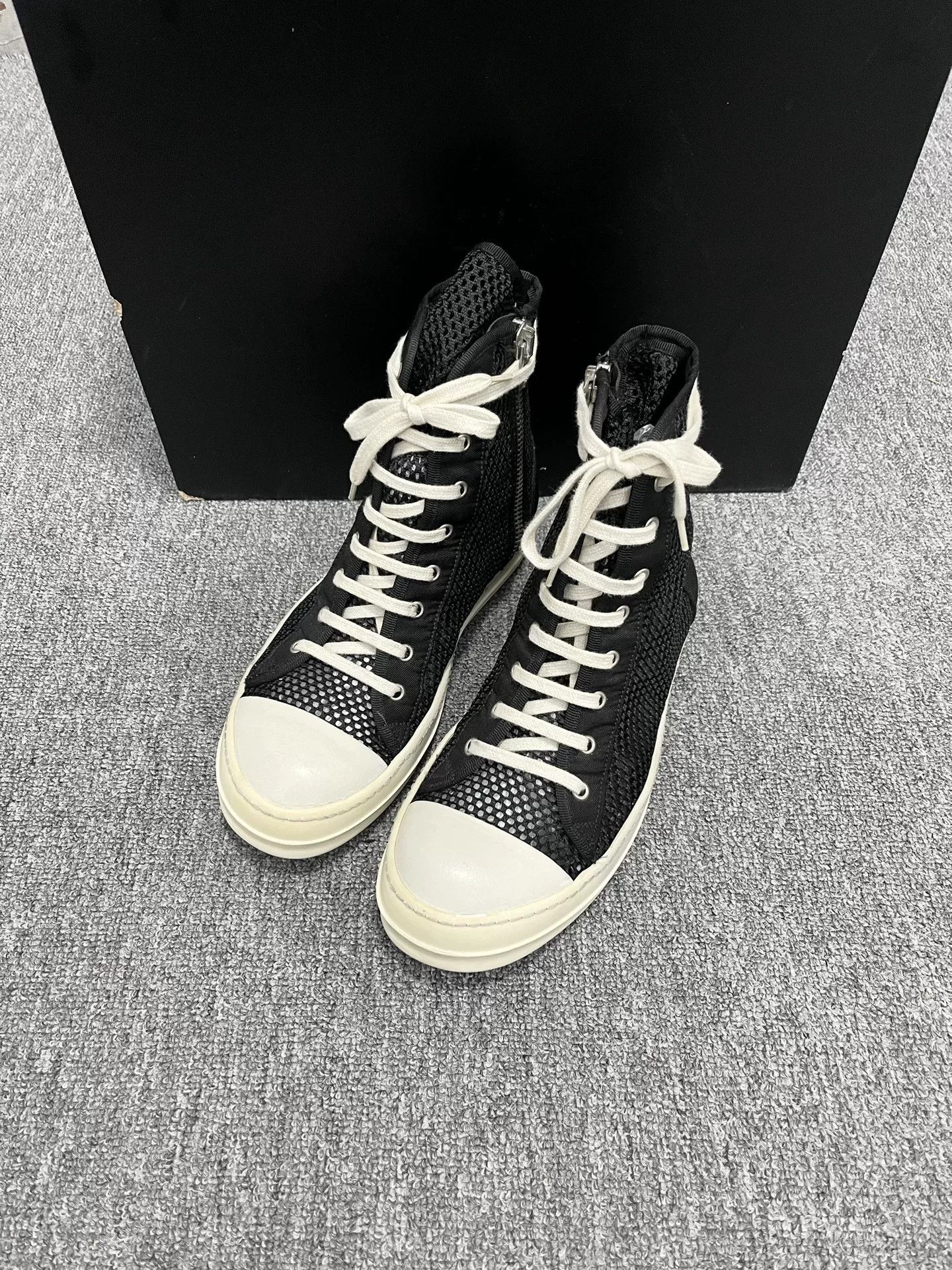 Rick Owens rick owens black high-top sneakers size 40 Size US 10.5 / EU 43-44 - 1 Thumbnail
