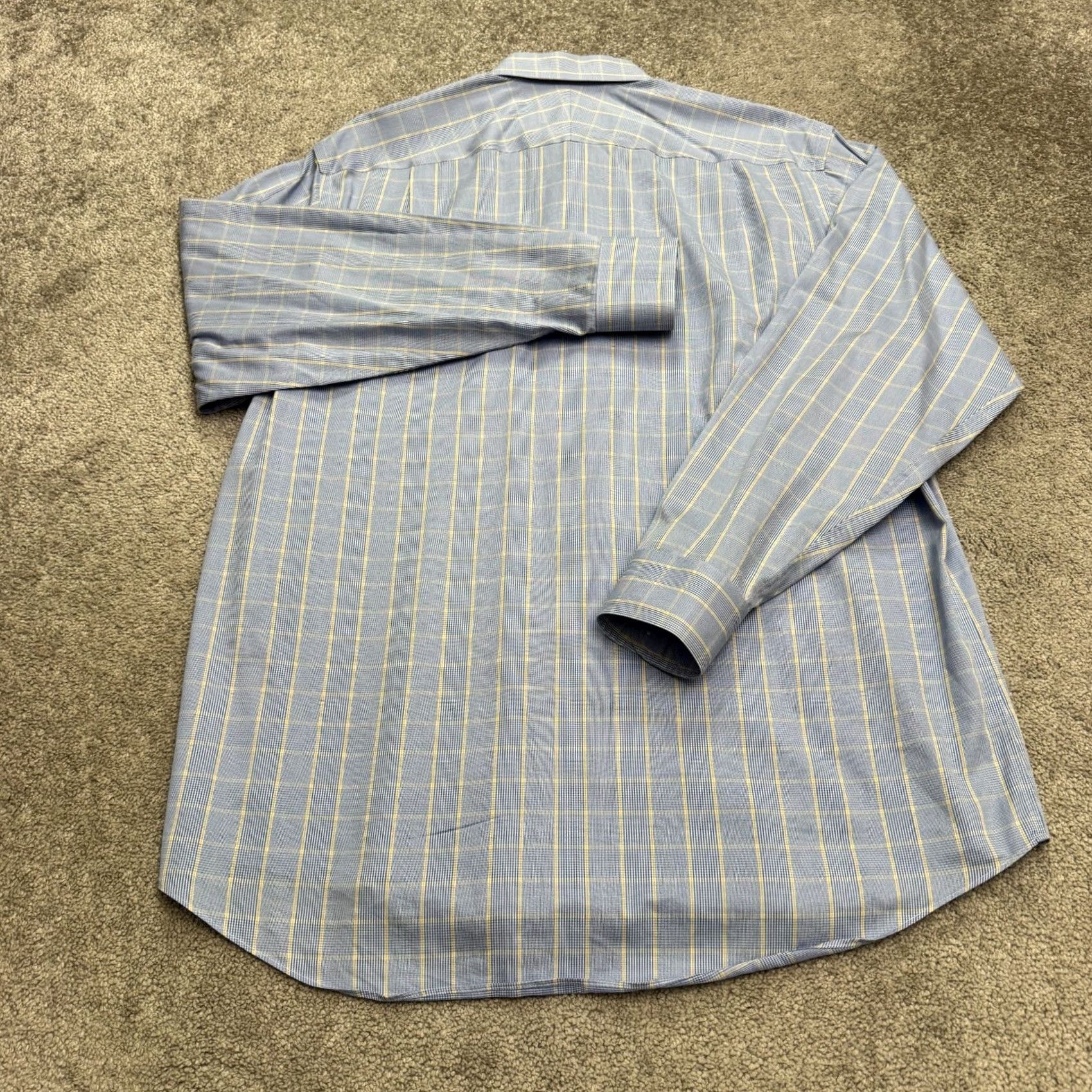 Charles Tyrwhitt Charles Tyrwhitt Dress Shirt Mens 17/35 Classic Fit Non Iron Blue Plaid Shirt Size 46R - 2 Thumbnail