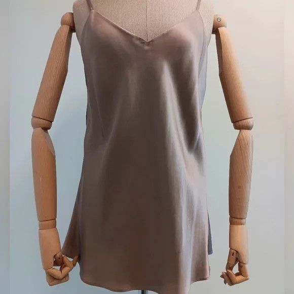 Lafayette 148 LAFAYETTE 148 NEW YORK Silk Hickory Charmeuse Bias Tank- (S) Size S / US 4 / IT 40 - 3 Thumbnail