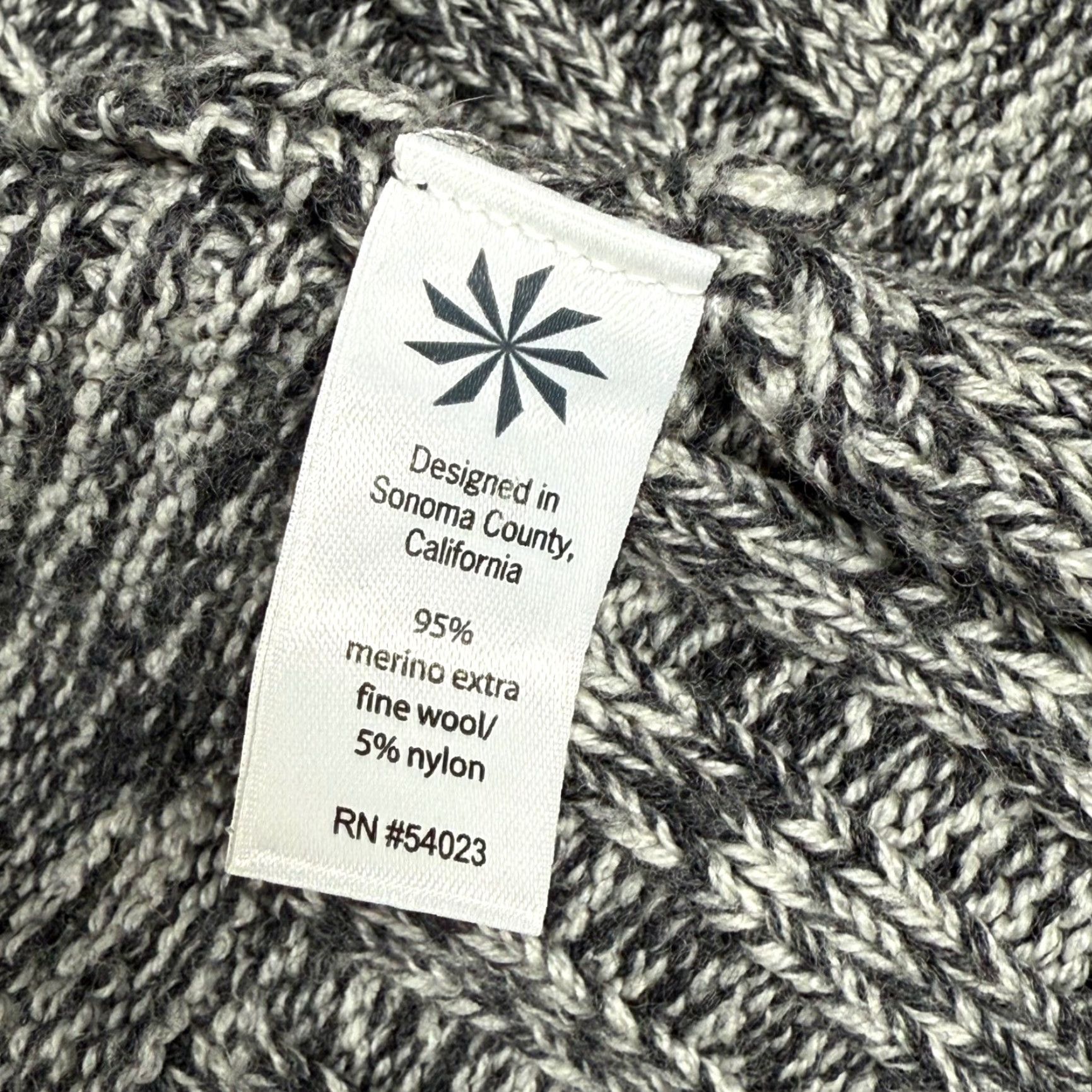 Athleta Athleta Cardigan Sweater Womens Small Open Front Marled Knit Merino Wool Blend Black Geometric Size S / US 4 / IT 40 - 4 Thumbnail