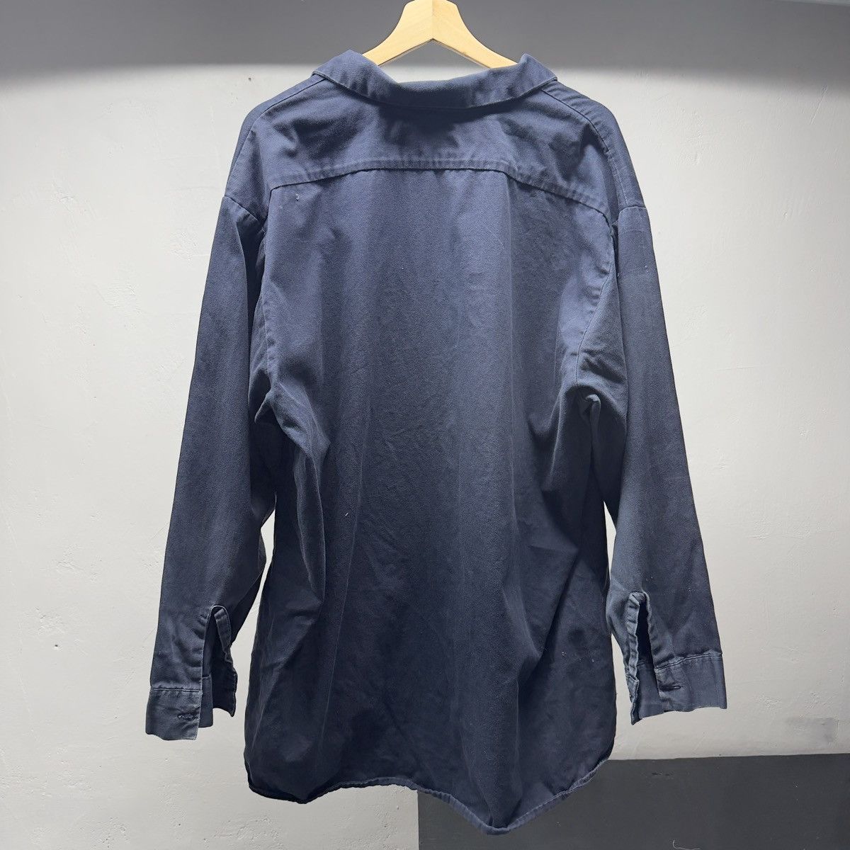 Vintage Thrashed Faded Distressed Blue Work Shirt ERD Grunge Chrome Size US XXL / EU 58 / 5 - 7 Thumbnail