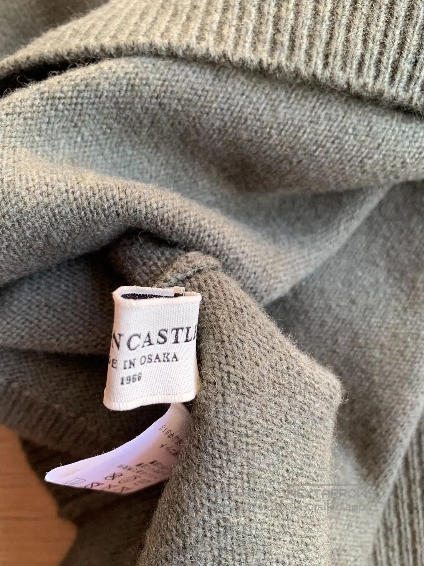 Japanese Brand stylish men's cashmere wool sweater in green. Size US XL / EU 56 / 4 - 5 Thumbnail