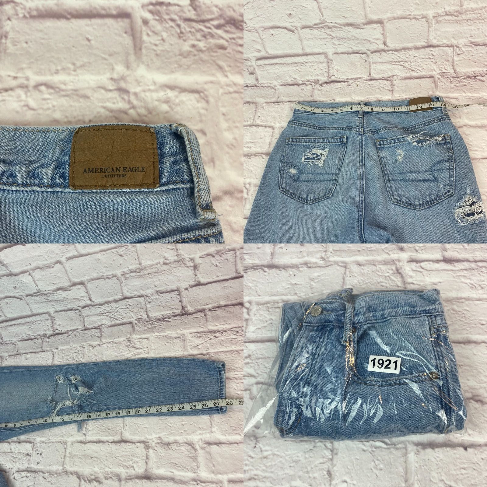 American Eagle Outfitters American Eagle Womens Girlfriend Jeans Size 2 Distressed Button Fly Size 26" / US 2 / IT 38 - 9 Thumbnail