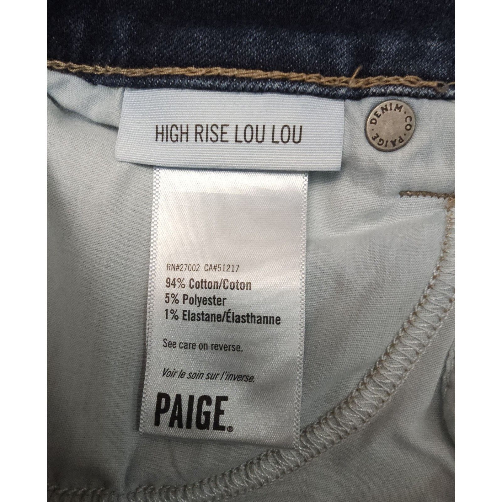 Paige Paige Jeans Womens High Rise Lou Lou Flare Leg Denim 28 Size 28" / US 6 / IT 42 - 9 Thumbnail