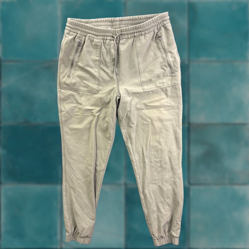 Vintage C&C California Jogger Pants Womens M Green Twill Elastic Waist Pockets Cuffs Regular 28in Inseam Size 32" / US 10 / IT 46 - 1 Thumbnail
