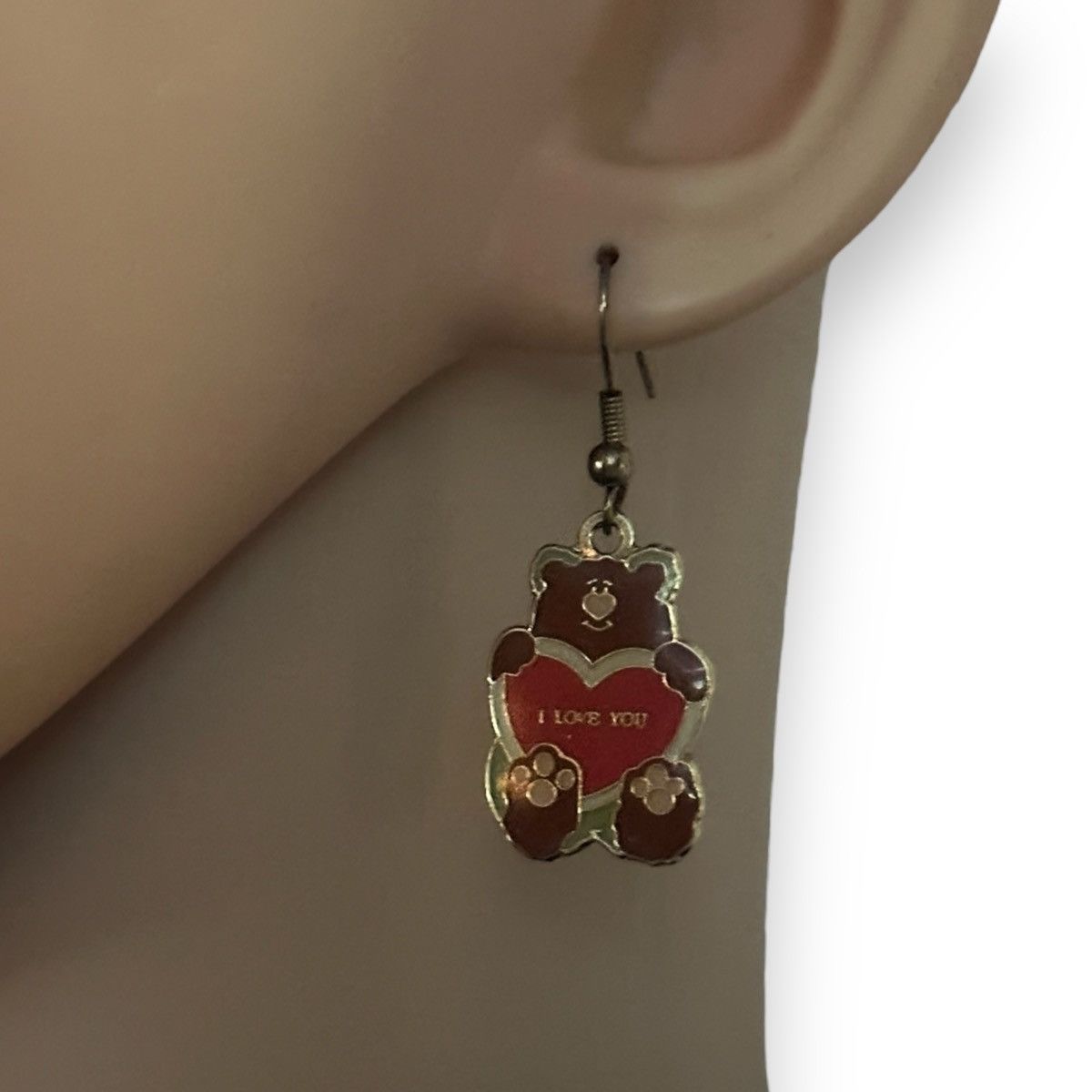 Other I Love You Teddy Bear dangle hook earrings Size ONE SIZE - 2 Thumbnail