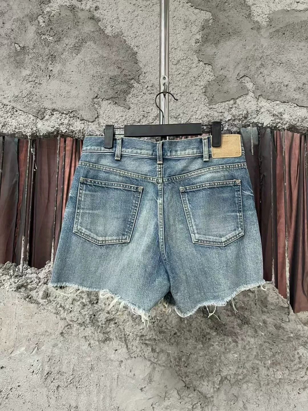 Celine Celine Washed Blue Frayed Denim Shorts Size US 7 / EU 40 - 2 Thumbnail