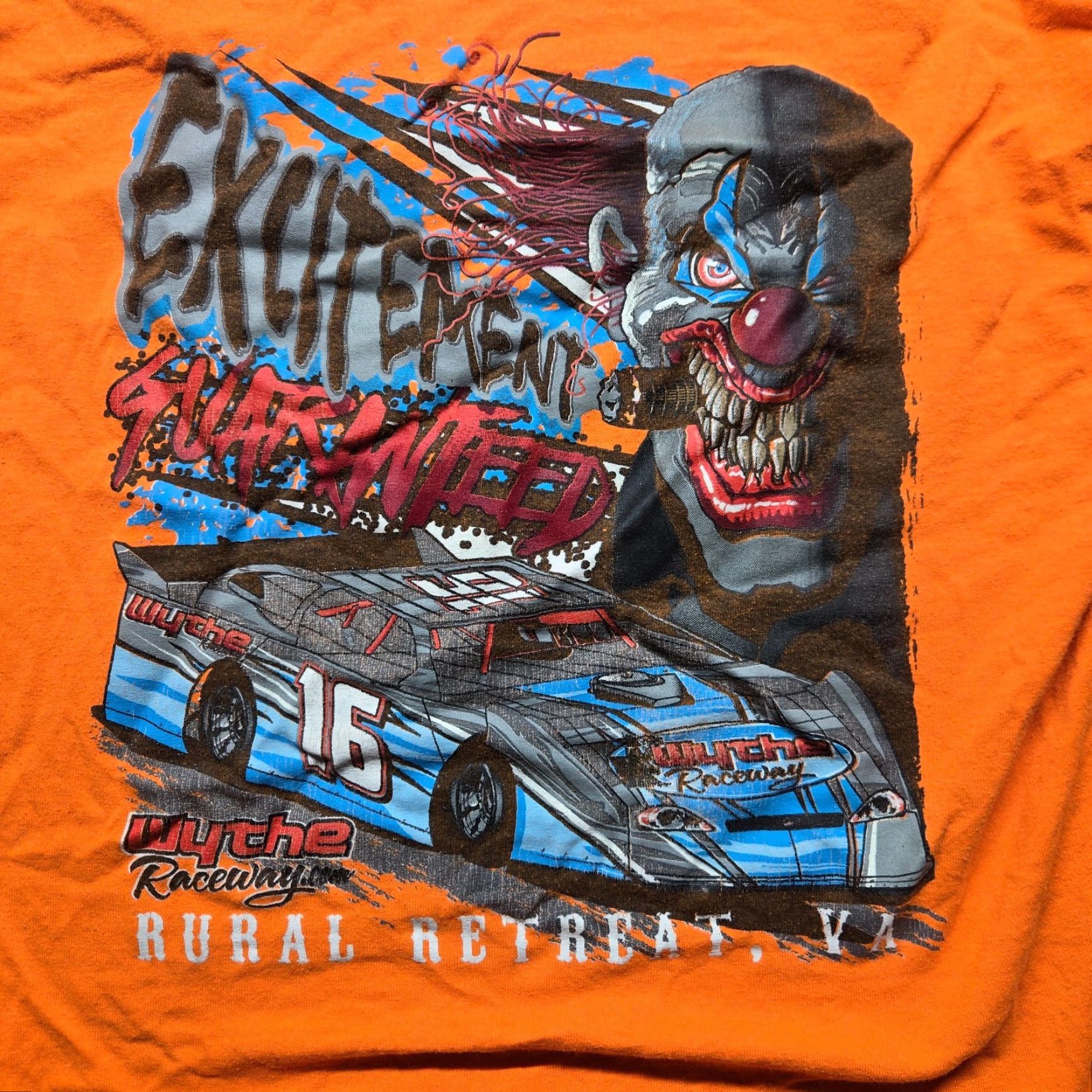 Gildan Wythe Raceway Shirt L Mens VA Virginia Dirt Track Racing Tee T-Shirt Orange Gray? Size US L / EU 52-54 / 3 - 2 Thumbnail