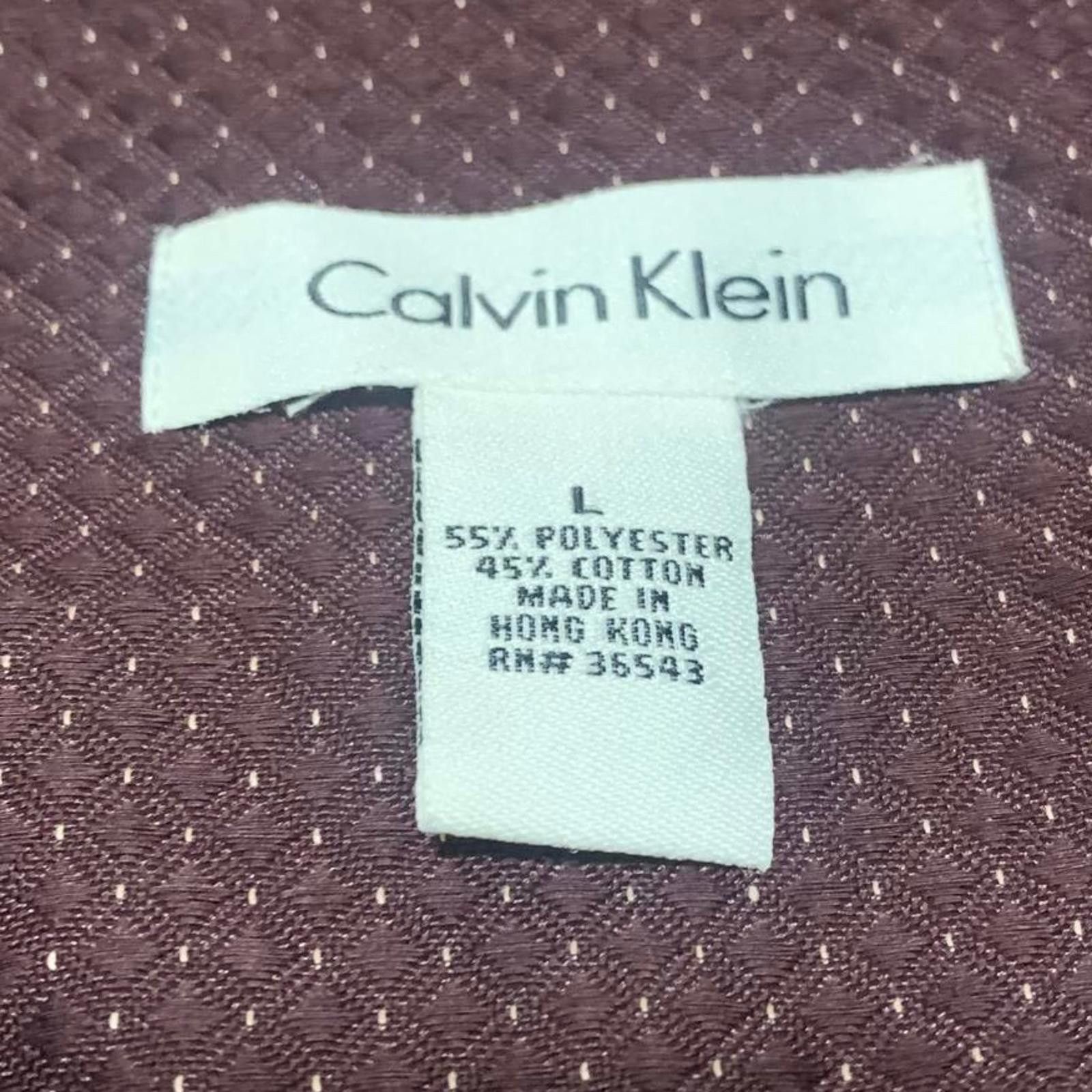 Calvin Klein VTG 90s Calvin Klein Burgundy Polka Dot Dress Shirt Size US L / EU 52-54 / 3 - 3 Thumbnail