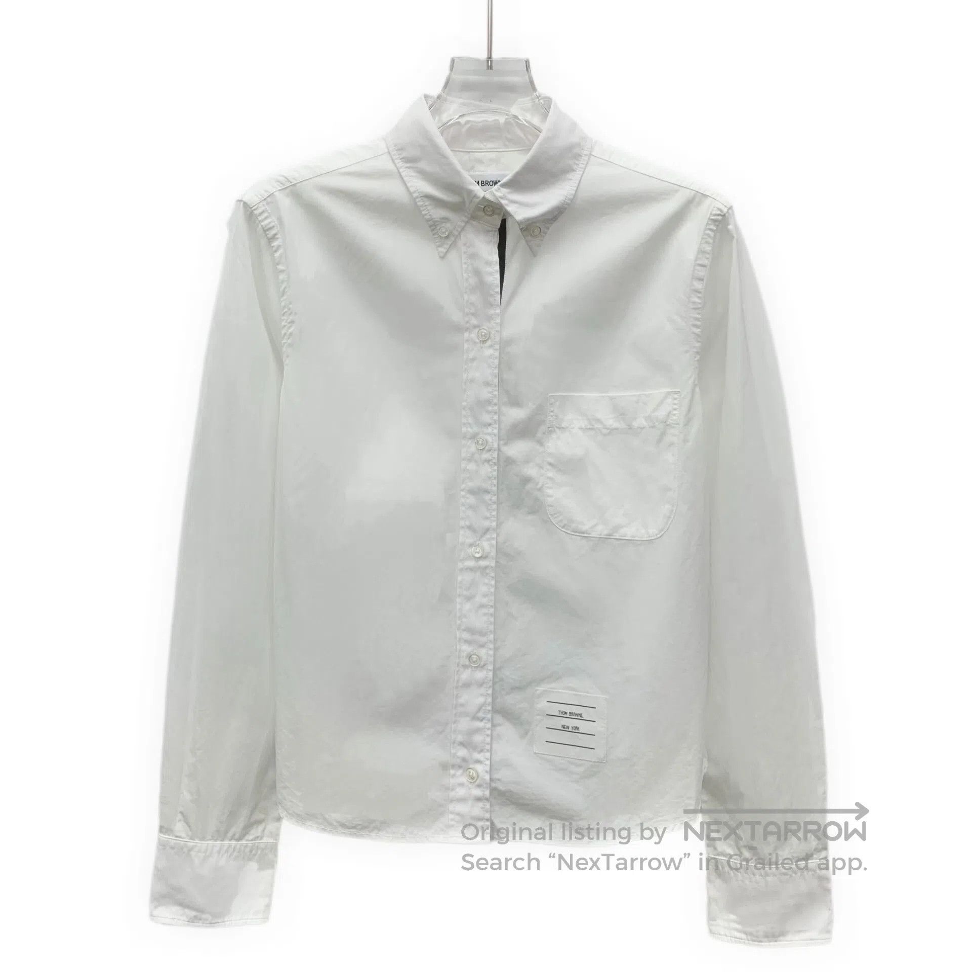 Thom Browne Thom Browne White Cotton Long Sleeve Shirt| Size US L / EU 52-54 / 3 - 1 Thumbnail