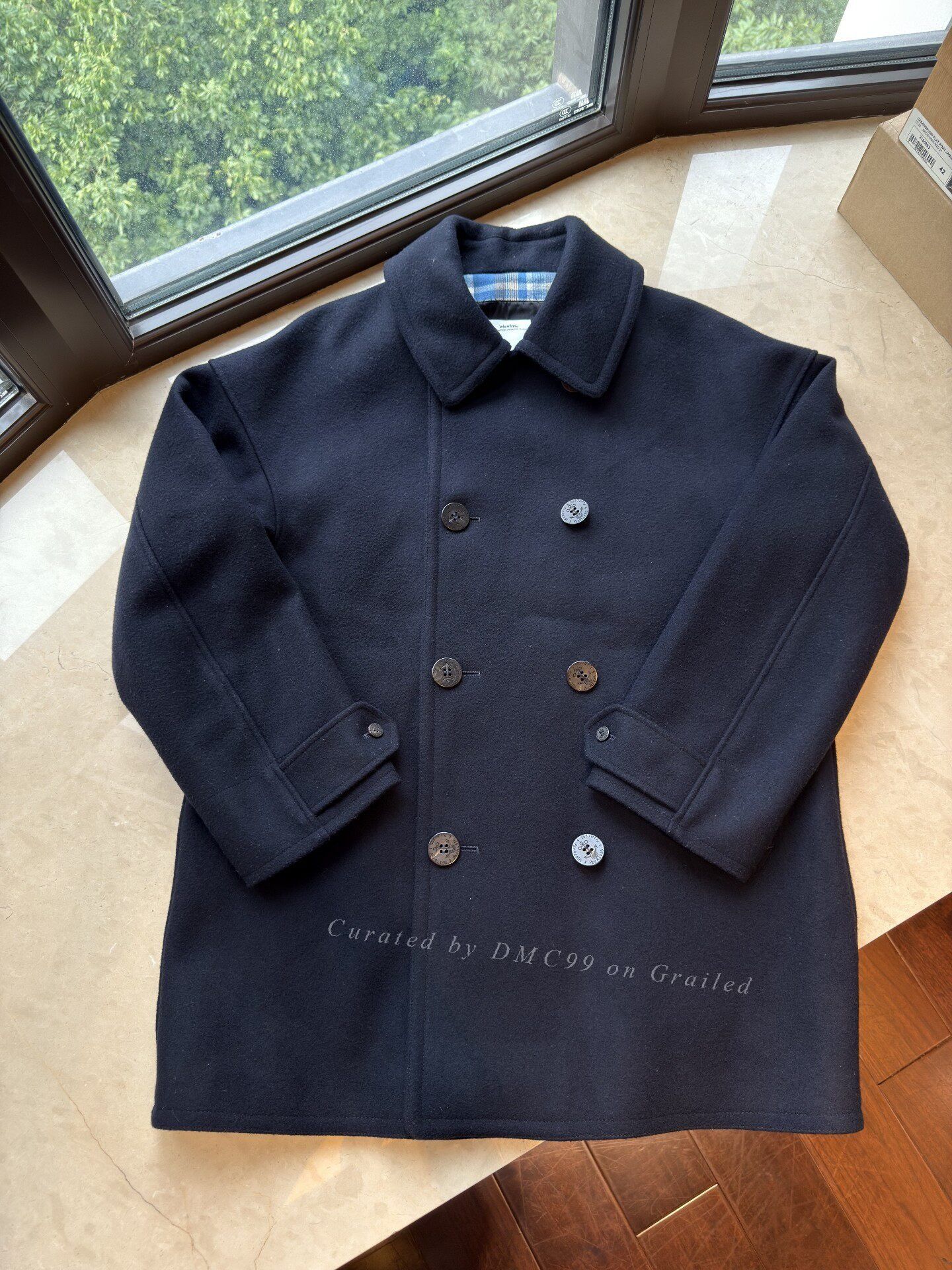 Visvim Visvim 3L Lieutenant Coat Harris Tweed Gore-Tex Peacoat in 
