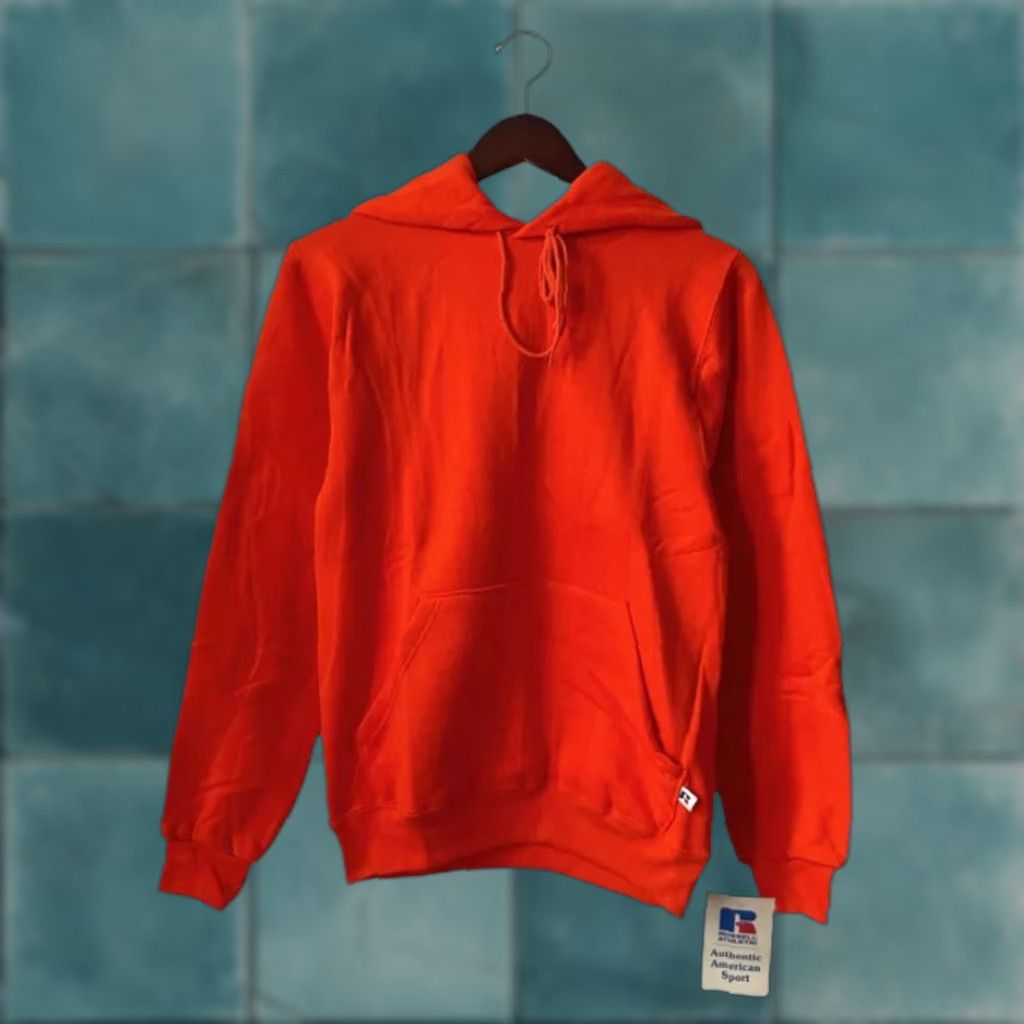 Russell Athletic VINTAGE Russell Athletic Hoodie Mens XS Orange 90s Deadstock NWT NOS Cotton Blend Crew Sweatshirt Size US XS / EU 42 / 0 - 1 Thumbnail