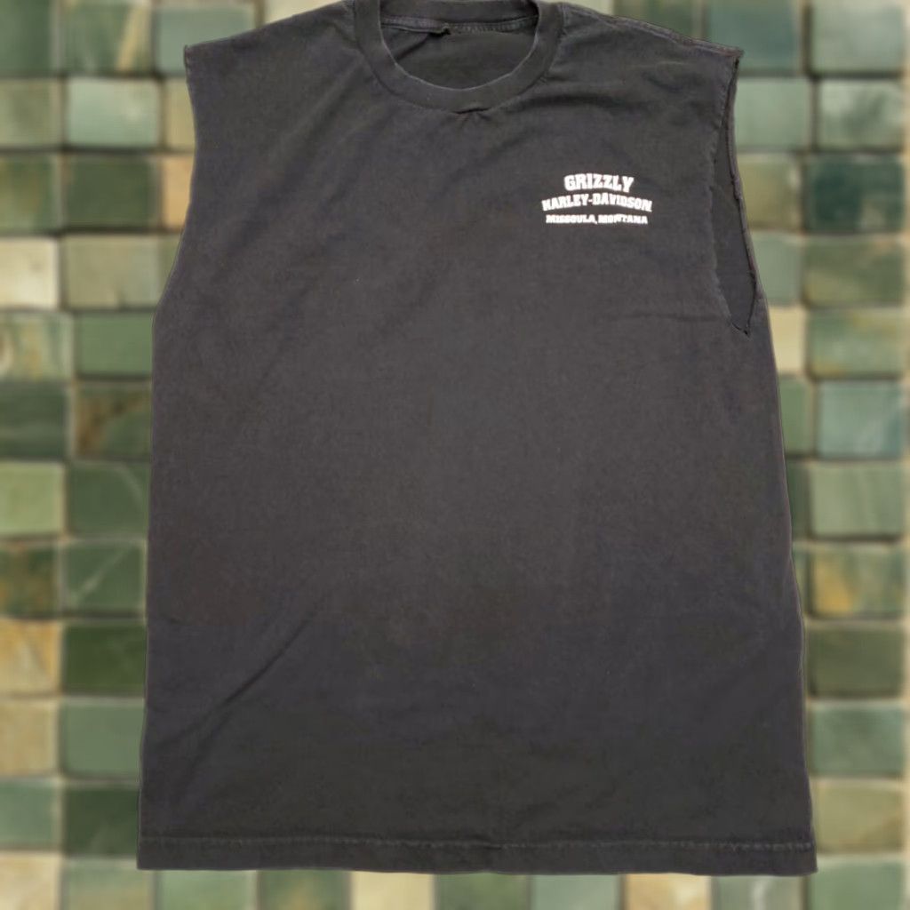 Harley Davidson Harley-Davidson Shirt Mens M Black Grizzly Motorcycle Missoula Montana T-Shirt Neck Crew Sleeve Sleeveless Cotton Blend Solid Size US M / EU 48-50 / 2 - 1 Thumbnail