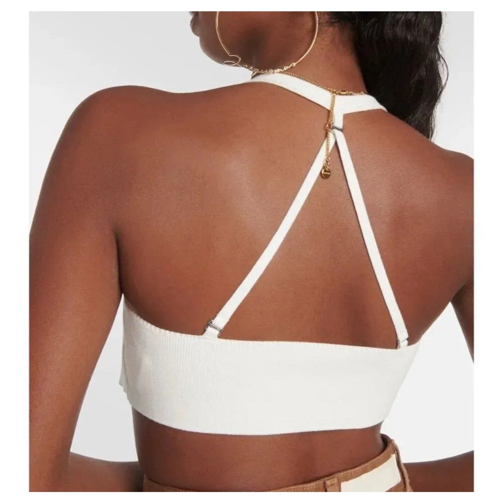 Jacquemus JACQUEMUS Le Bandeau Frivolli Top Off White Cropped Bralette Size M / US 6-8 / IT 42-44 - 3 Thumbnail