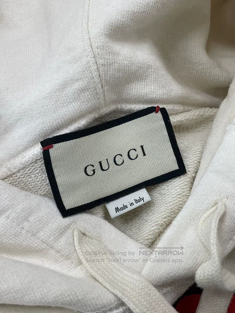 Gucci Gucci White line cat letter logo hooded sweatshirt Size S / US 4 / IT 40 - 4 Thumbnail