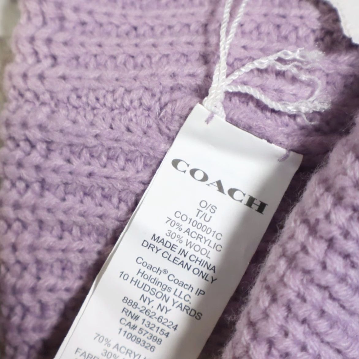 Coach Coach Beanie Knit Leather Patch Wool Blend Pink Women's OS Size ONE SIZE - 5 Thumbnail